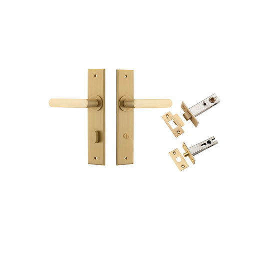 Iver Door Lever Osaka Chamfered Brushed Brass Privacy Kit