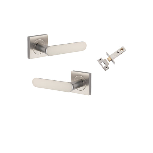 Iver Door Lever Bronte Rose Square Satin Nickel Passage Kit