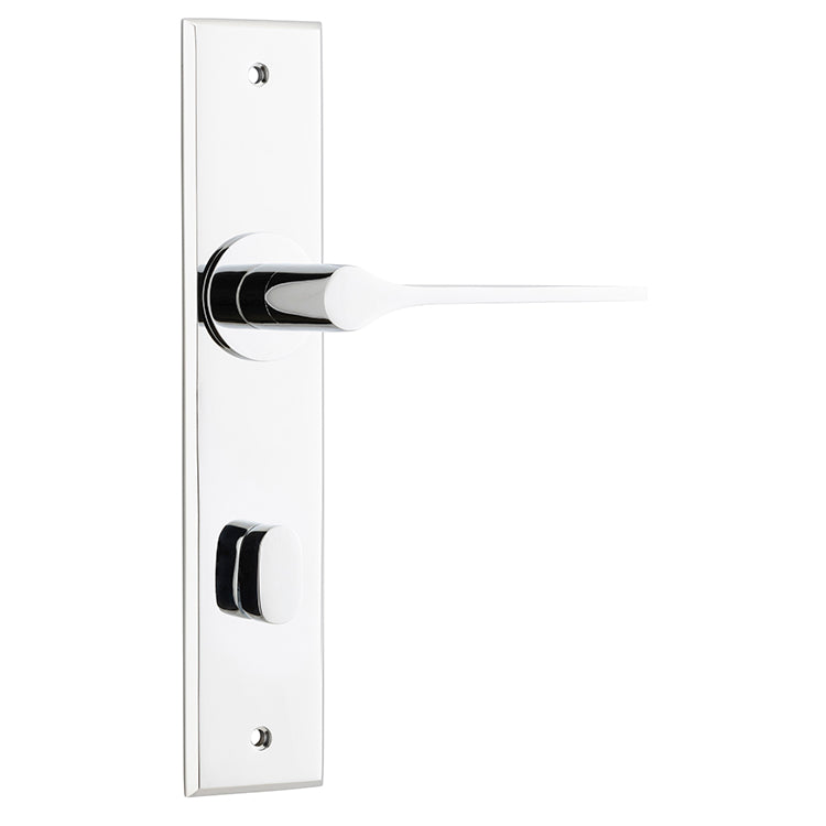 Iver Door Lever Como Chamfered Privacy Pair Polished Chrome CTC85mm L119xP61mm BPH240xW50mm