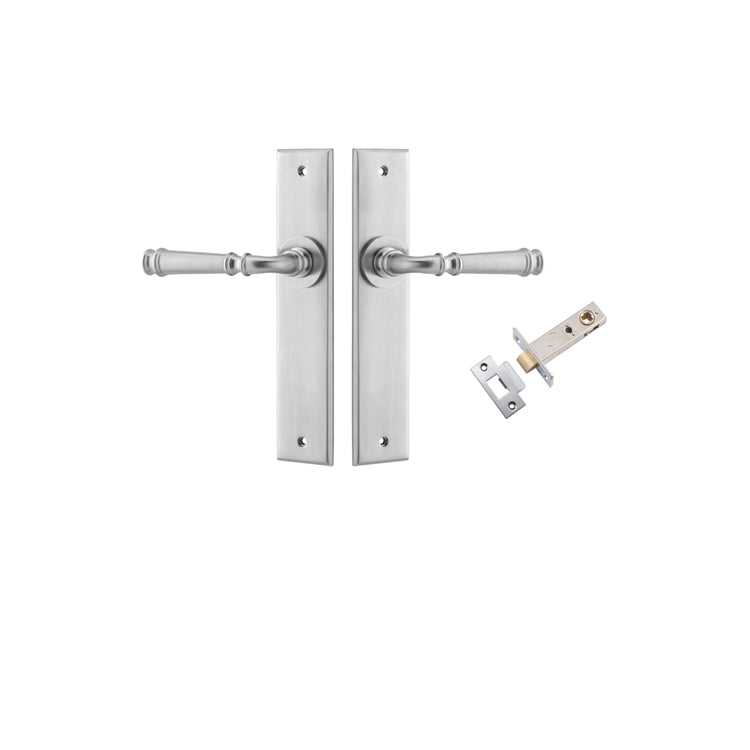 Iver Door Lever Verona Chamfered Brushed Chrome Passage Kit