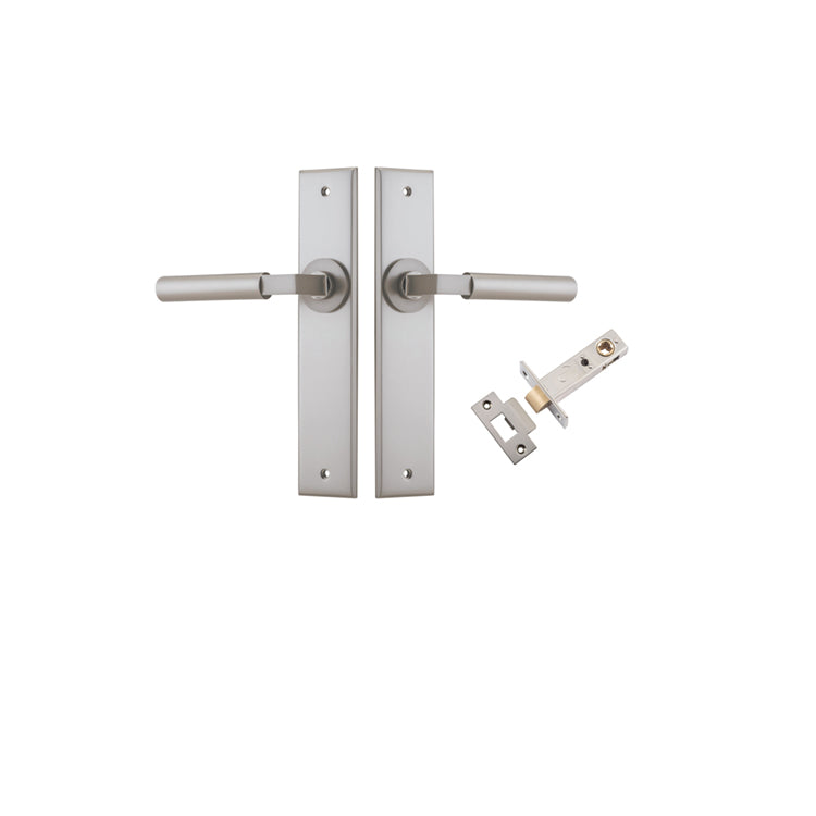 Iver Door Lever Berlin Chamfered Satin Nickel Passage Kit