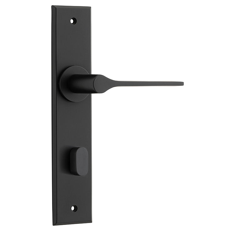 Iver Door Lever Como Chamfered Privacy Pair Matt Black CTC85mm L119xP61mm BPH240xW50mm