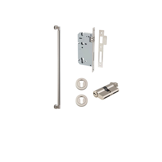 Iver Pull Handle Berlin Satin Nickel CTC600mm Key / Key Entrance Kit