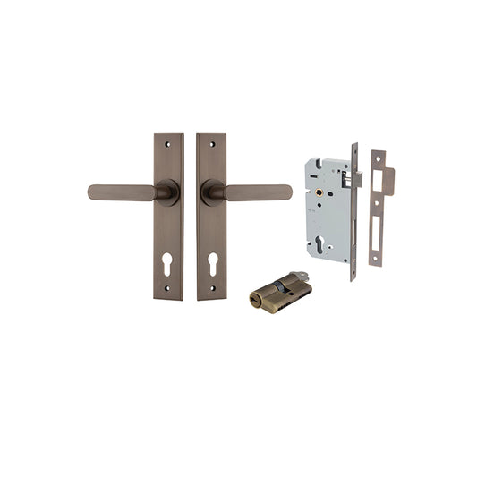 Iver Door Lever Bronte Chamfered Signature Brass Key / Key Entrance Kit