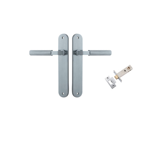 Iver Door Lever Brunswick Oval Brushed Chrome Passage Kit