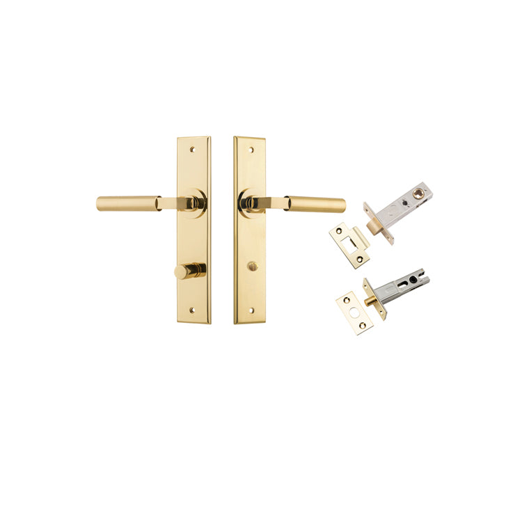 Iver Door Lever Berlin Chamfered Polished Brass Privacy Kit