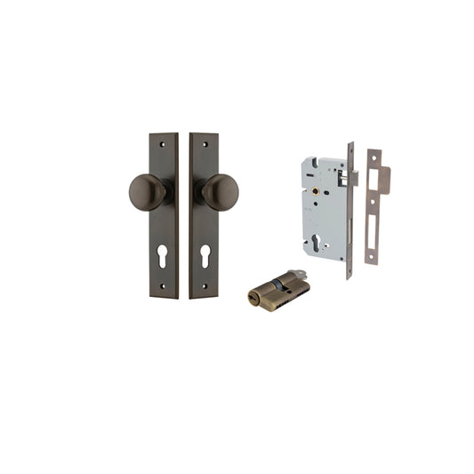 Iver Door Knob Cambridge Chamfered Signature Brass Key / Key Entrance Kit