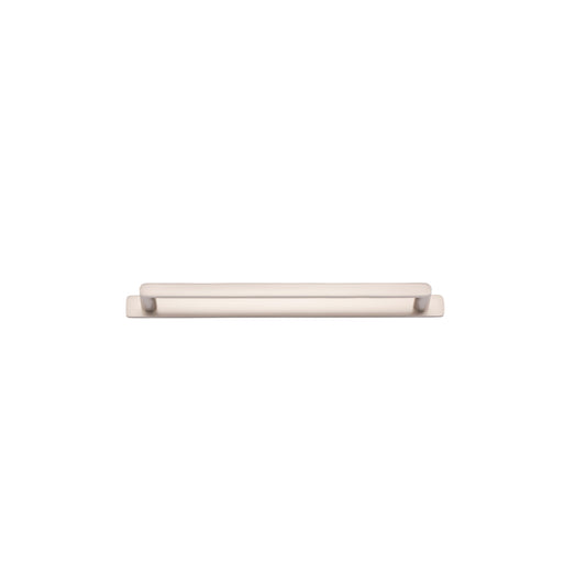 Iver Cabinet Pull Osaka Satin Nickel L271xW15xP33mm BD15mm CTC256mm With Backplate W301xH24mm T3mm