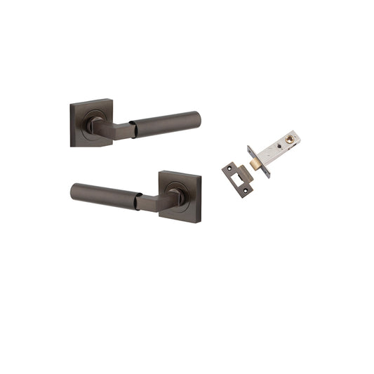 Iver Door Lever Berlin Rose Square Signature Brass Passage Kit