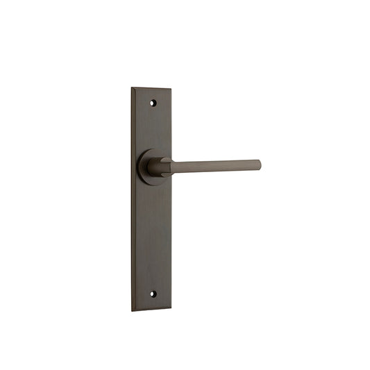 Iver Door Lever Baltimore Chamfered Latch Pair Signature Brass L118xP56mm BPH240xW50mm