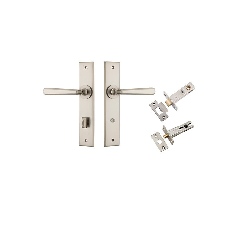 Iver Door Lever Copenhagen Chamfered Satin Nickel Privacy Kit