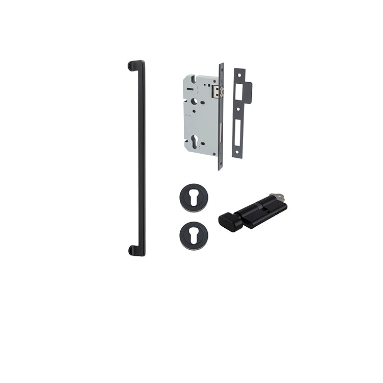 Iver Pull Handle Baltimore Matt Black CTC600mm Key / Thumb Entrance Kit