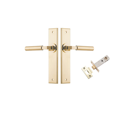 Iver Door Lever Berlin Chamfered Polished Brass Passage Kit