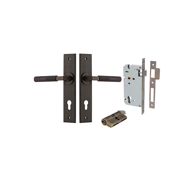 Iver Door Lever Brunswick Chamfered Signature Brass Key / Key Entrance Kit