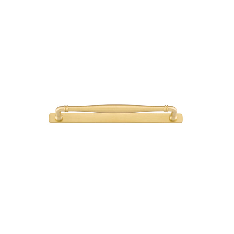 Iver Cabinet Pull Sarlat Brushed Gold PVD With Backplate L301xW24xP51mm CTC256mm