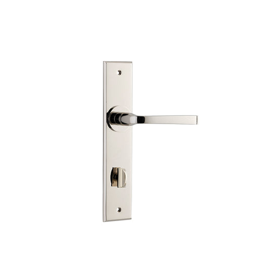 Iver Door Lever Annecy Chamfered Privacy Pair Polished Nickel CTC85mm L117xP65mm BPH240xW50mm