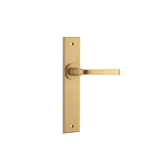 Iver Door Lever Annecy Chamfered Latch Pair Brushed Brass L117xP65mm BPH240xW50mm