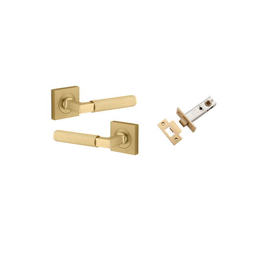 Iver Door Lever Brunswick Rose Square Brushed Gold PVD Passage Kit