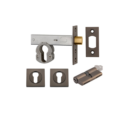 Iver Mortice Deadbolt Euro Signature Brass Backset 60mm Key/Key Escutcheon Square Kit - Preorder for Late Jan 2025