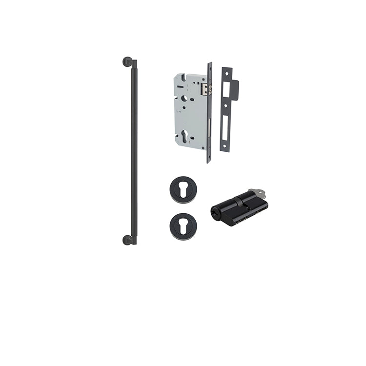 Iver Pull Handle Brunswick Matt Black CTC600mm Key / Key Entrance Kit