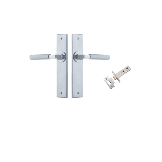 Iver Door Lever Brunswick Chamfered Brushed Chrome Passage Kit