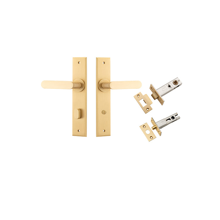 Iver Door Lever Bronte Chamfered Brushed Brass Privacy Kit