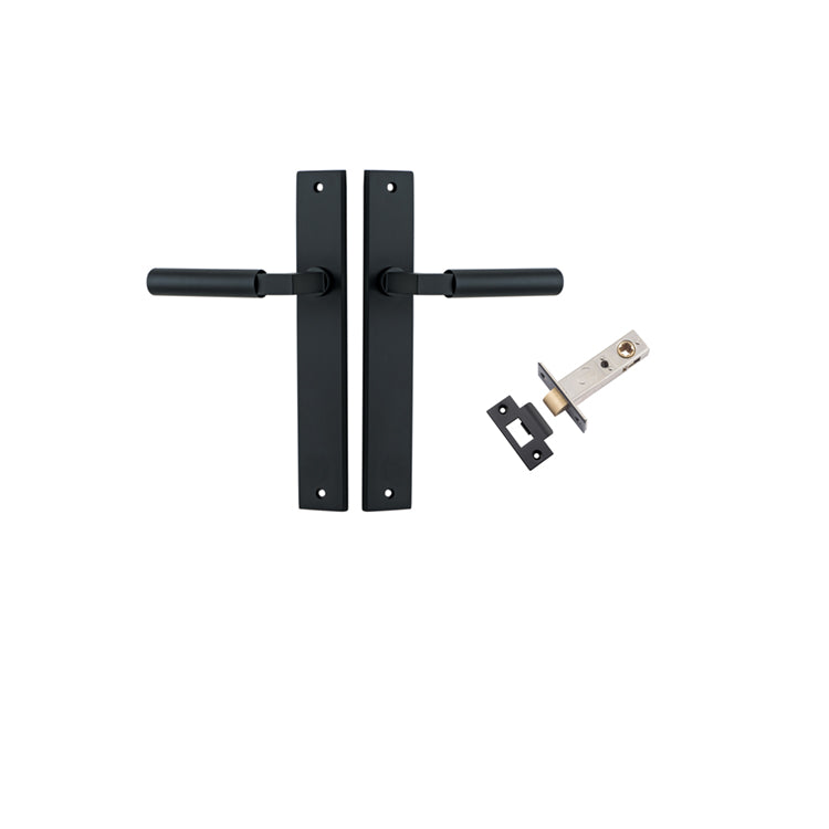 Iver Door Lever Berlin Rectangular Matt Black Passage Kit