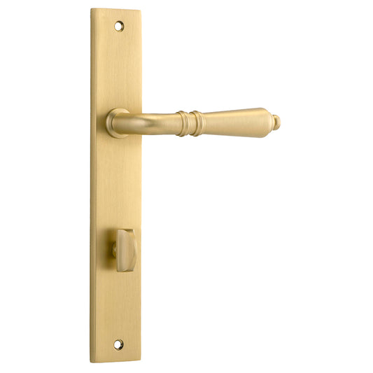 Iver Door Lever Sarlat Rectangular Privacy Pair Brushed Gold PVD CTC85mm L111xP53mm BPH240xW38mm