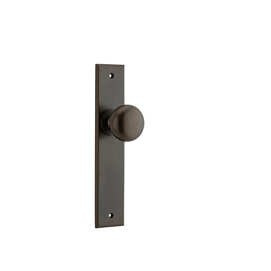 Iver Door Knob Cambridge Chamfered Latch Pair Signature Brass D55xP62mm BPH240xW50mm