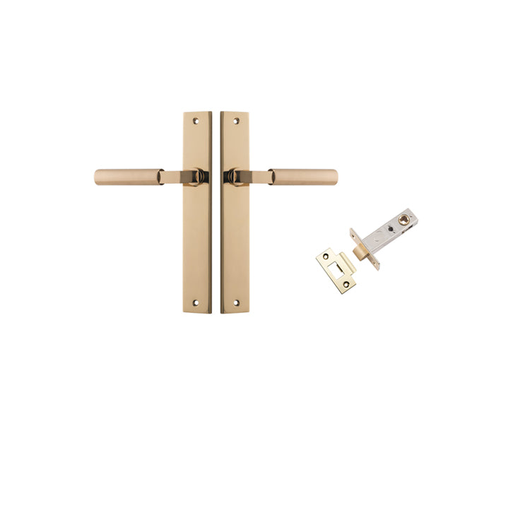 Iver Door Lever Berlin Rectangular Polished Brass Passage Kit