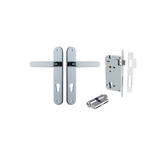 Iver Door Lever Bronte Oval Polished Chrome Key / Key Entrance Kit