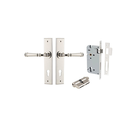 Iver Door Lever Verona Chamfered Polished Nickel Key / Key Entrance Kit