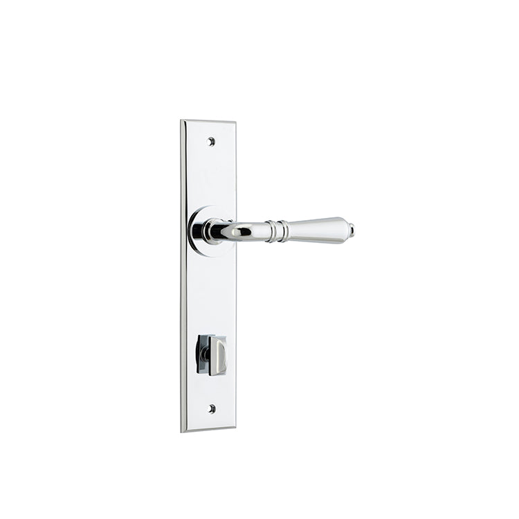 Iver Door Lever Sarlat Chamfered Privacy Pair Polished Chrome CTC85mm L111xP55mm BPH240xW50mm