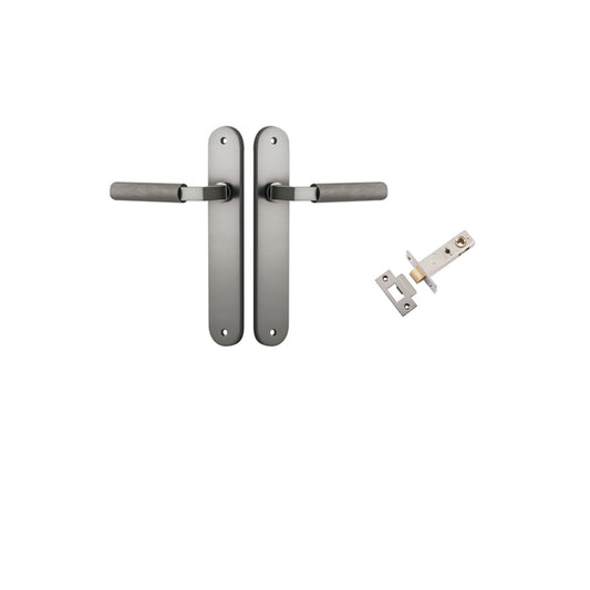 Iver Door Lever Brunswick Oval Satin Nickel Passage Kit