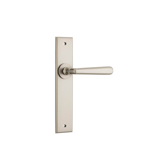 Iver Door Lever Copenhagen Chamfered Latch Pair Satin Nickel L120xP59mm BPH240xW50mm