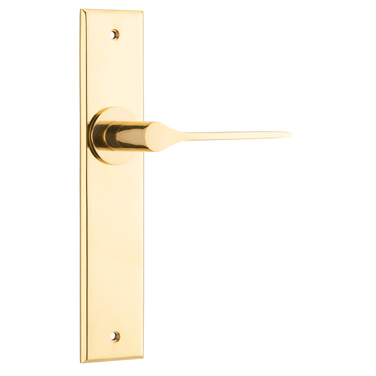 Iver Door Lever Como Chamfered Latch Pair Polished Brass L119xP61mm BPH240xW50mm