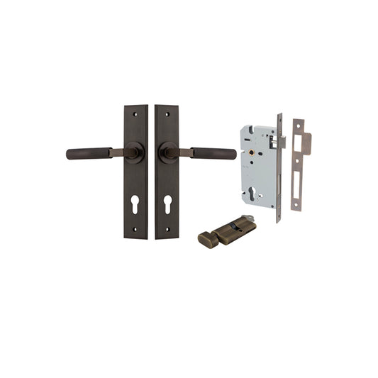 Iver Door Lever Brunswick Chamfered Signature Brass Key / Thumb Entrance Kit