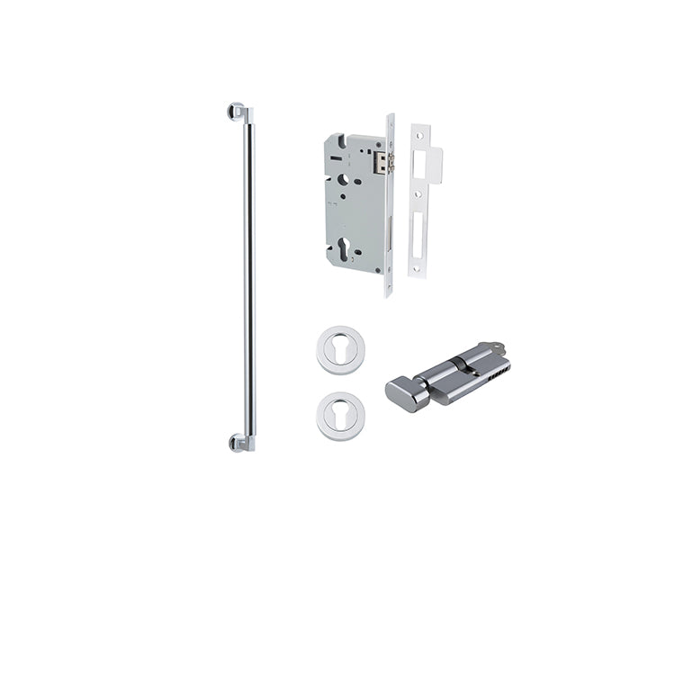 Iver Pull Handle Berlin Polished Chrome CTC600mm Key / Thumb Entrance Kit