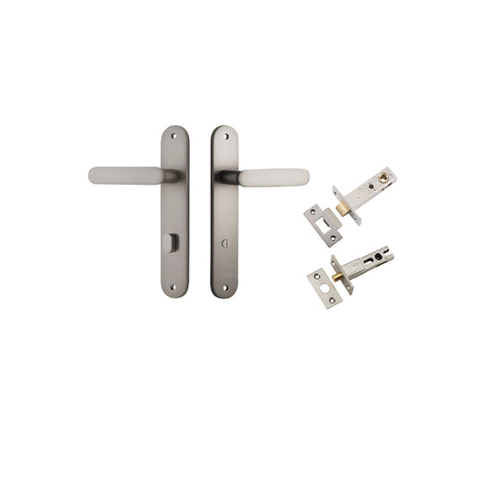 Iver Door Lever Bronte Oval Satin Nickel Privacy Kit