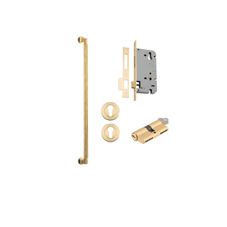 Iver Pull Handle Brunswick Brushed Gold PVD CTC600mm Key / Key Entrance Kit