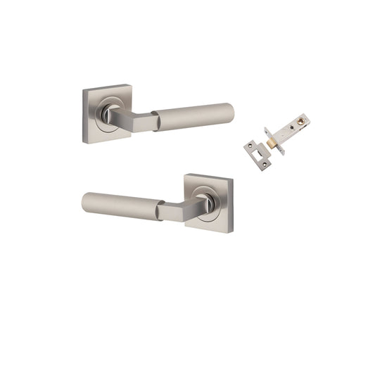 Iver Door Lever Brunswick Rose Square Satin Nickel Passage Kit