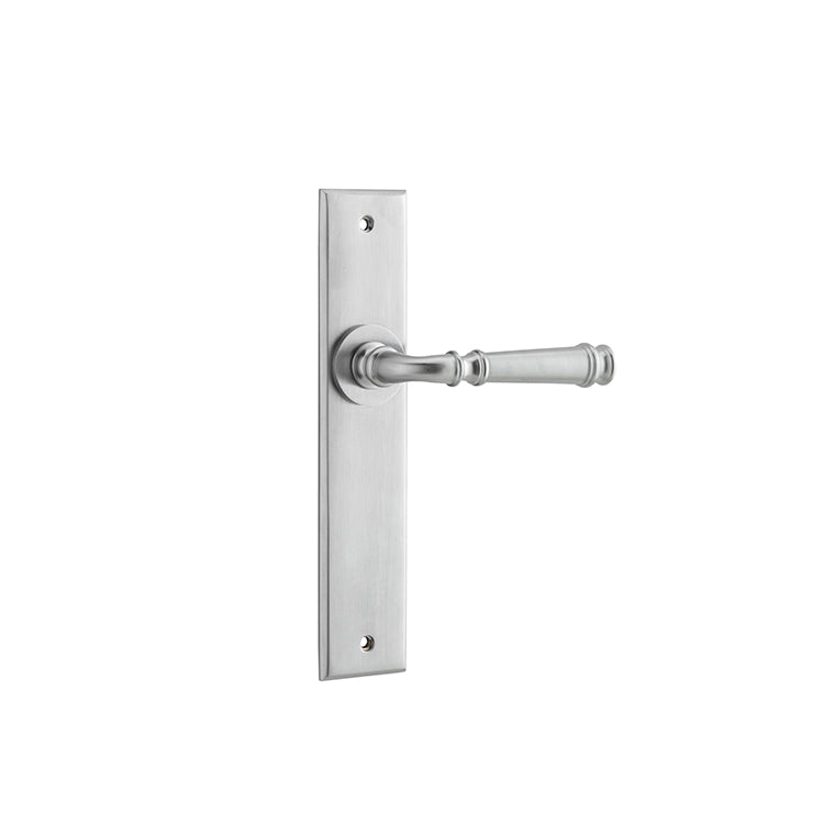 Iver Door Lever Verona Chamfered Latch Pair Brushed Chrome L122xP58mm BPH240xW50mm