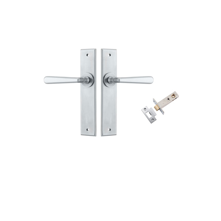 Iver Door Lever Copenhagen Chamfered Brushed Chrome Passage Kit