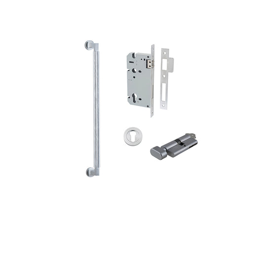 Iver Pull Handle Brunswick Brushed Chrome CTC450mm Key / Thumb Entrance Kit