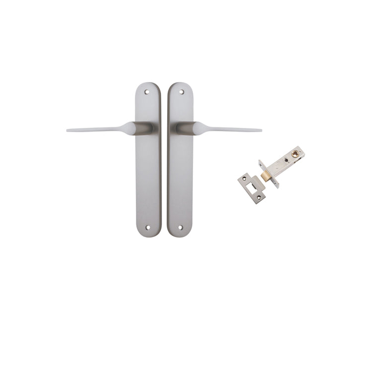 Iver Door Lever Como Oval Satin Nickel Passage Kit