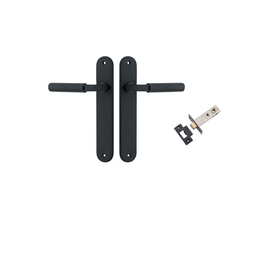 Iver Door Lever Brunswick Oval Matt Black Passage Kit