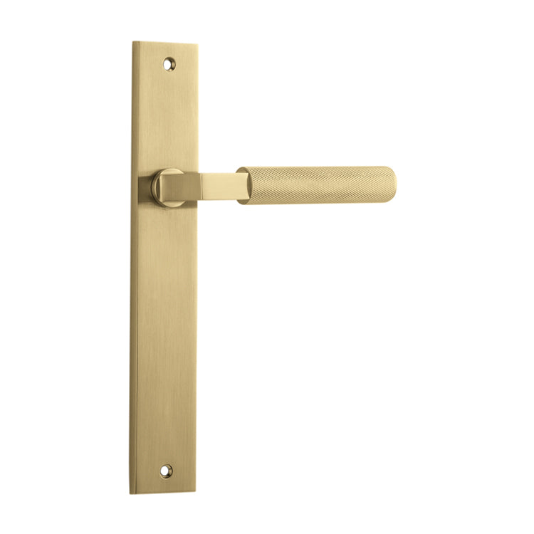 Iver Door Lever Brunswick Rectangular Latch Pair Brushed Gold PVD L120xP57mm BPH240xW38mm