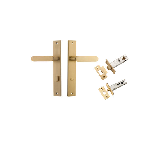 Iver Door Lever Bronte Rectangular Brushed Brass Privacy Kit