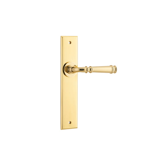 Iver Door Lever Verona Chamfered Latch Pair Polished Brass L122xP58mm BPH240xW50mm