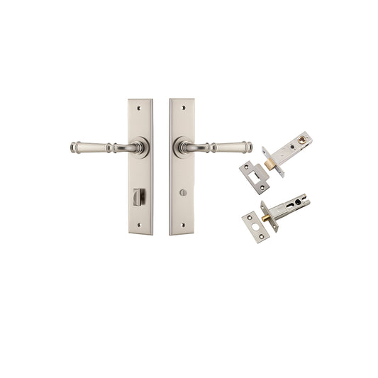 Iver Door Lever Verona Chamfered Satin Nickel Privacy Kit